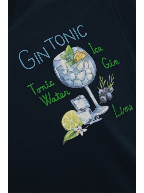 T-shirt con stampa e ricamo Gin Tonic Mc2 Saint Barth | TSHIRT MAN04971H GIN GLASS 61 EMB